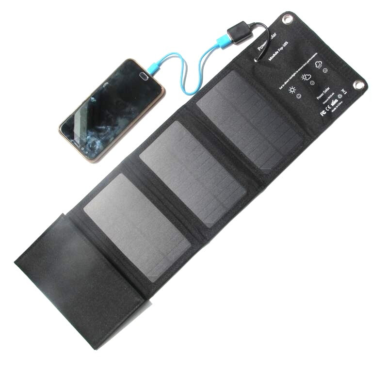 Opvouwbaar zonnepaneel 10W met USB – laadt je telefoon in de zon