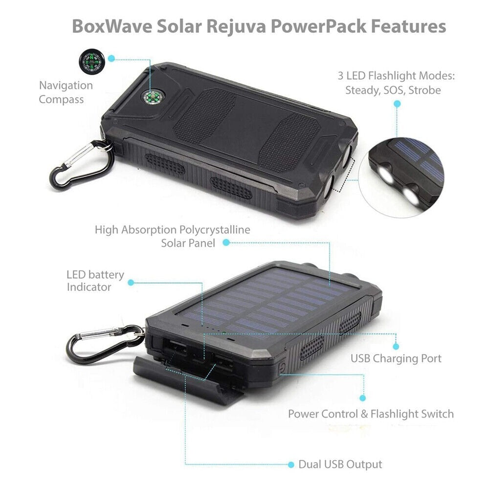 Solar Powerbank 10.000 mAh – waterdicht, met LED-zaklamp en dubbele USB