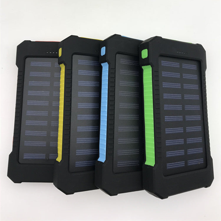 Solar powerbank 8.000 mAh – 9 LED-lampjes, twee USB-uitgangen