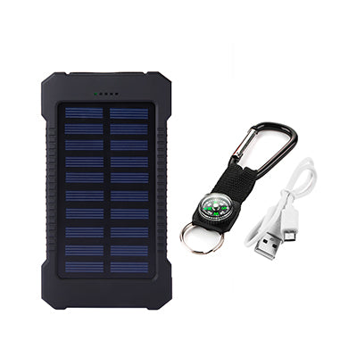 Solar powerbank 8.000 mAh – 9 LED-lampjes, twee USB-uitgangen