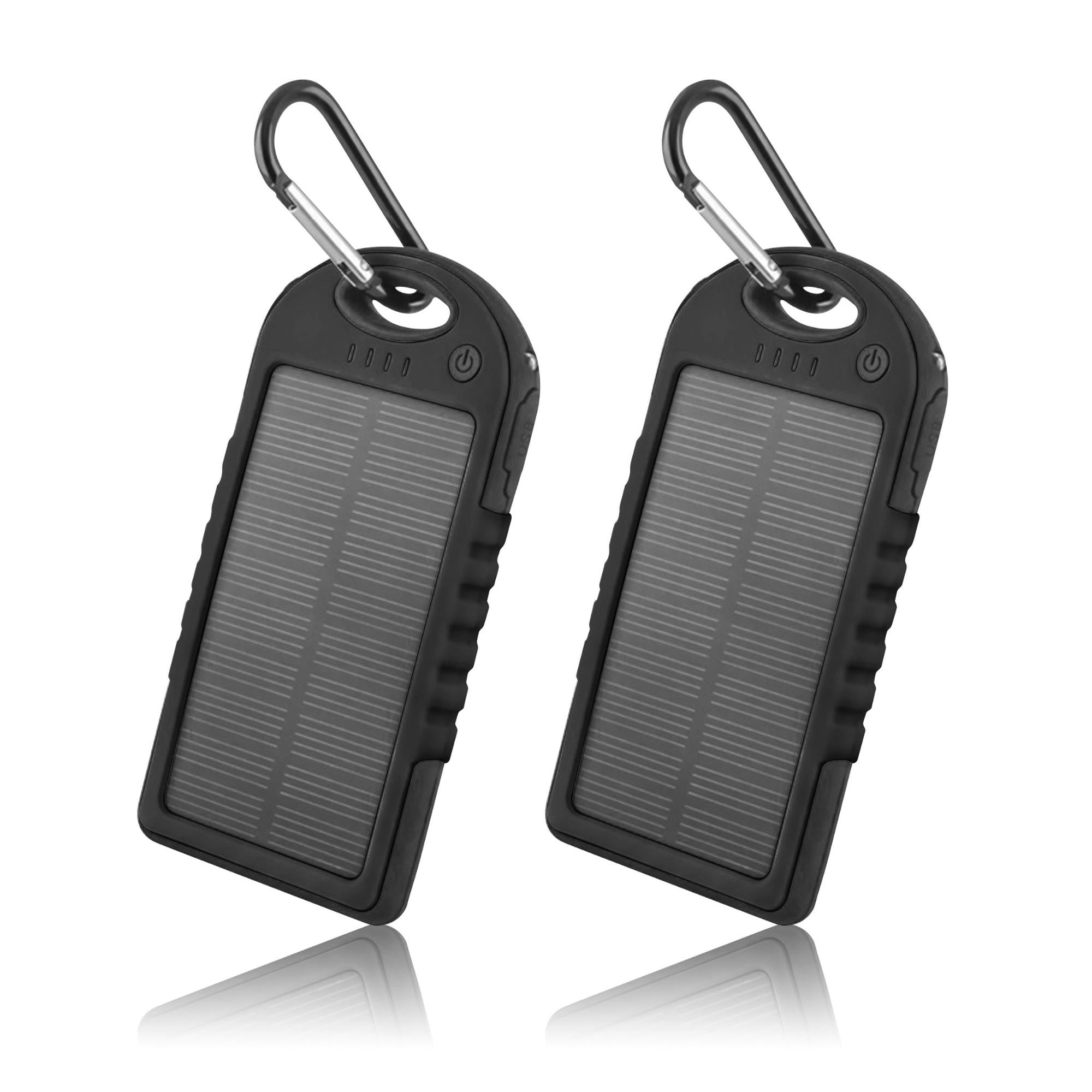 Solar powerbank 5.000 mAh – set van 2, dubbele USB
