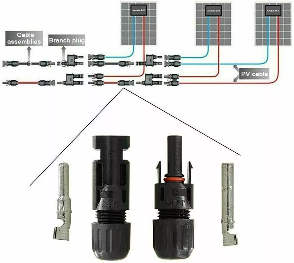 Solar kabelconnectoren – set male/female voor zonnepanelen