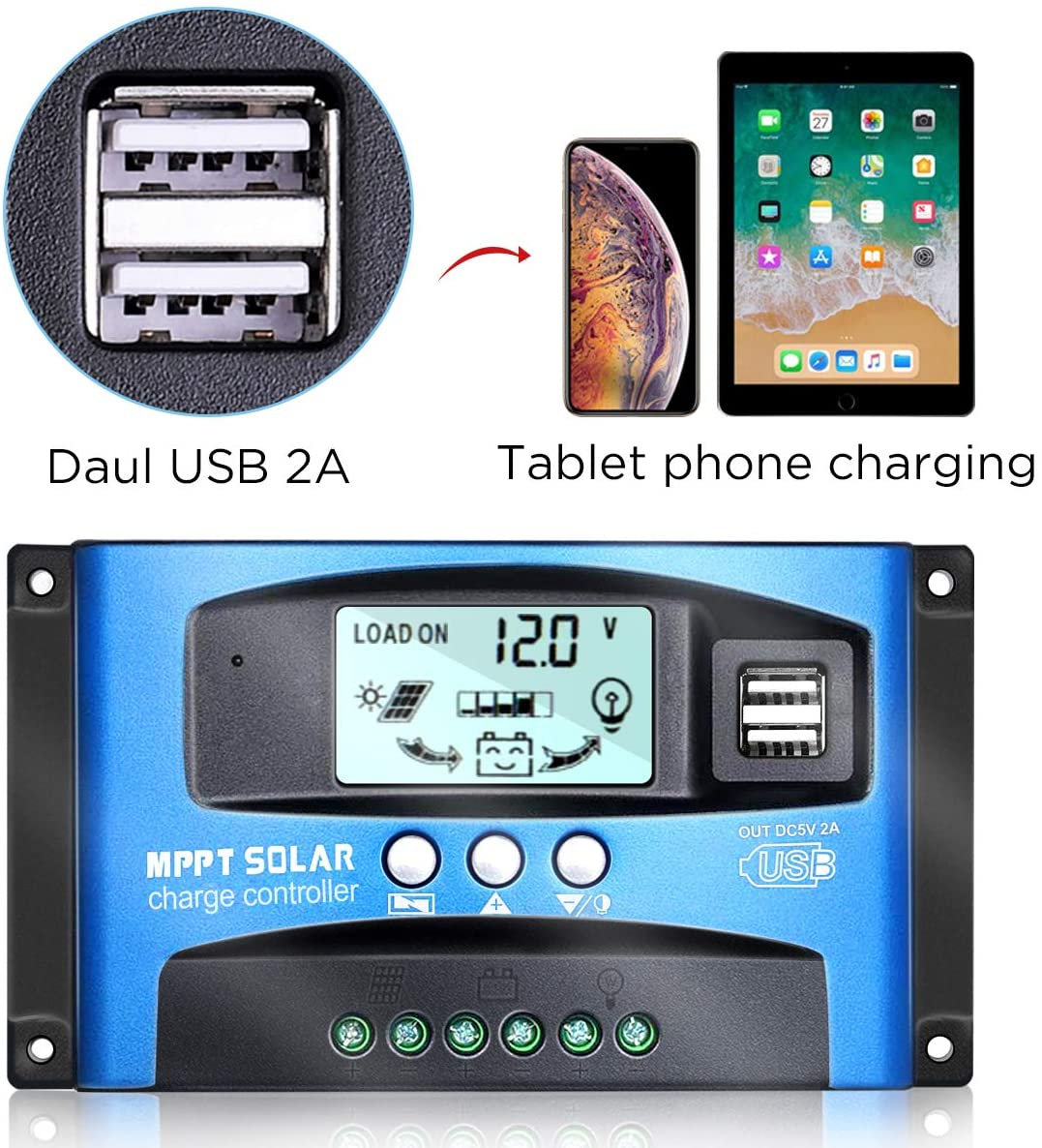 MPPT-laadregelaar 12V/24V – 60A of 100A