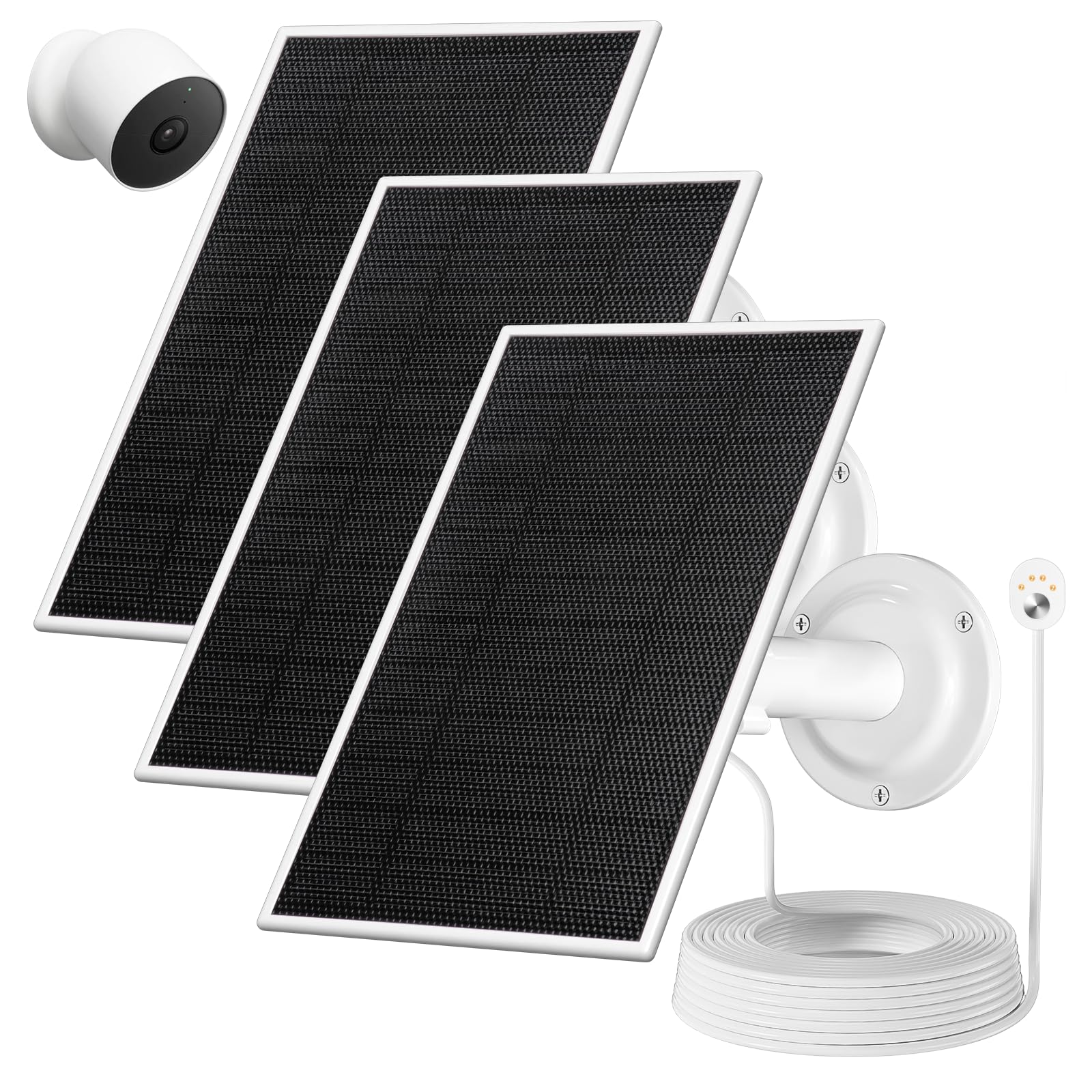 Zonnepaneel voor Google Nest Cam – 6V 4,5W, IP65, set van 3