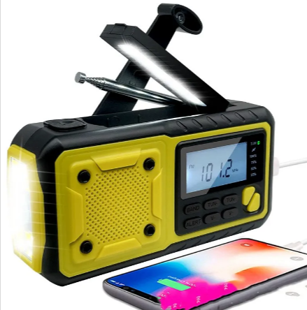 Noodradio met zwengel en zonnepaneel – 4.000 mAh, digitaal scherm