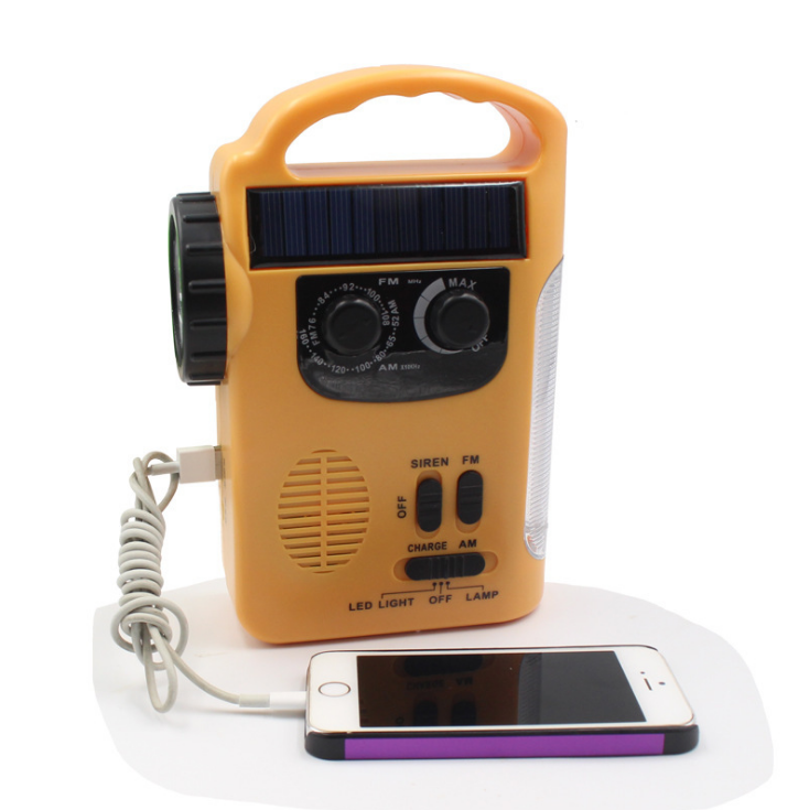 Noodradio met zwengel – 4 manieren opladen, 90 dB alarm en telefoonlader