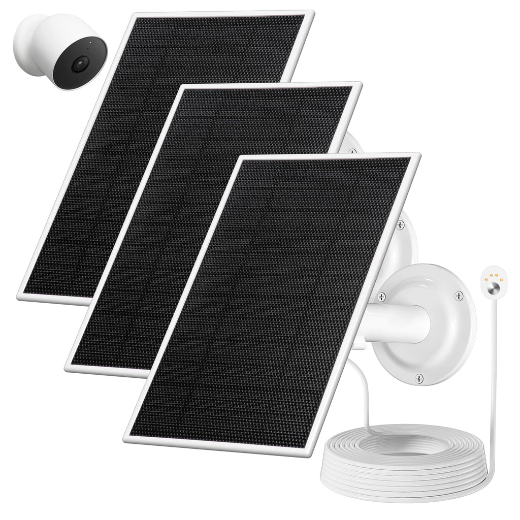 Zonnepaneel voor Google Nest Cam – 6V 4,5W, IP65, set van 3