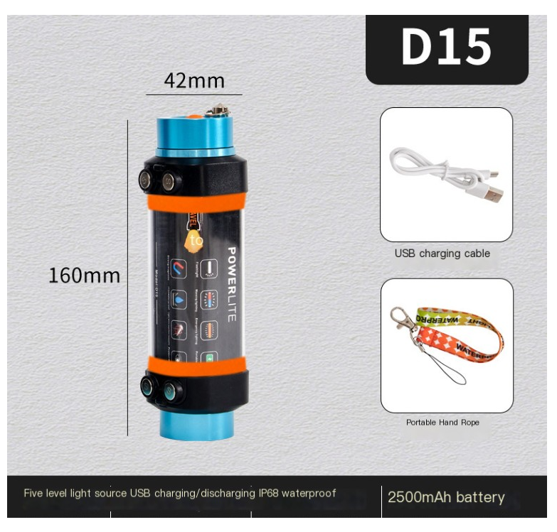 Campinglamp waterdicht – bereik tot 200 meter, USB oplaadbaar