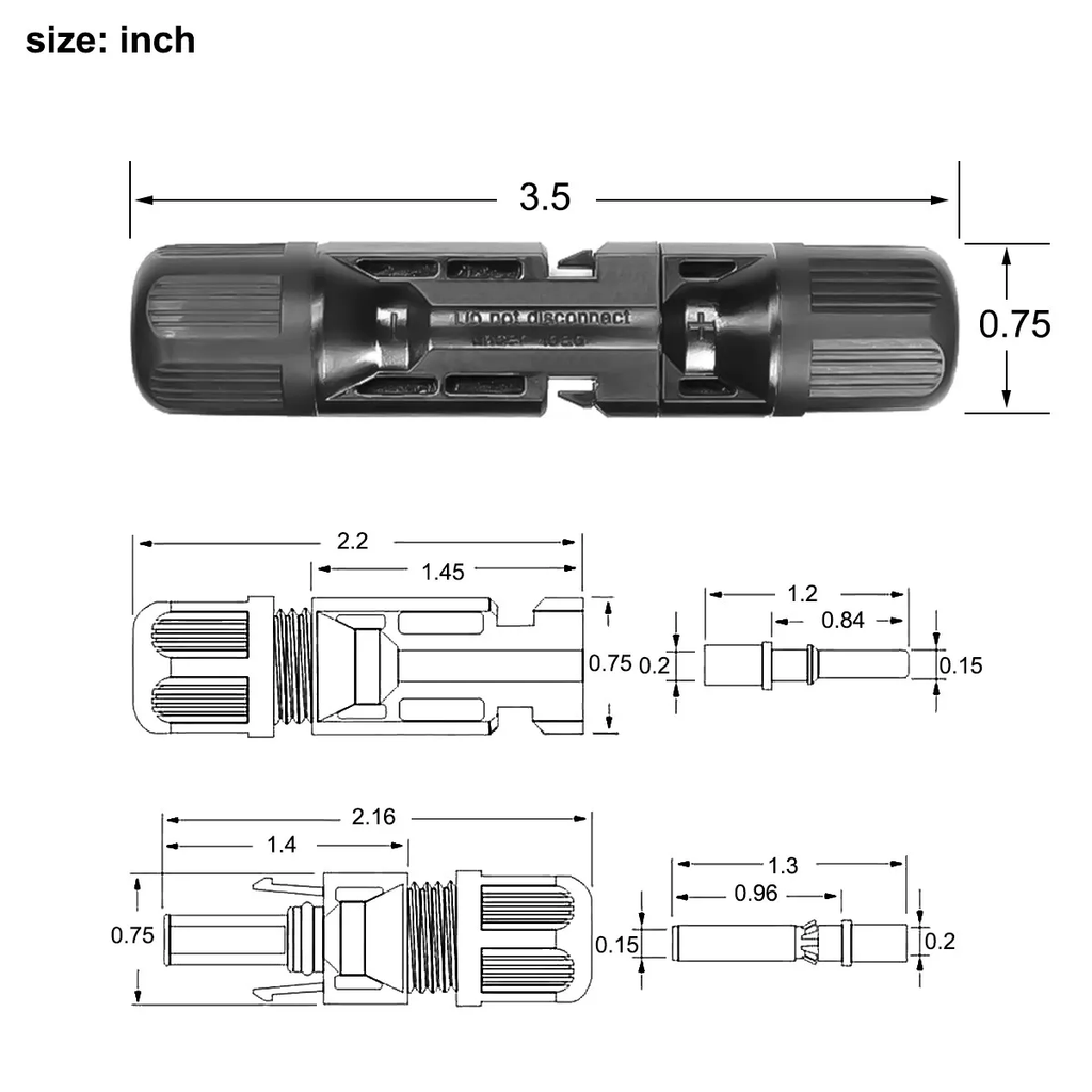 Solar kabelconnectoren – set male/female voor zonnepanelen