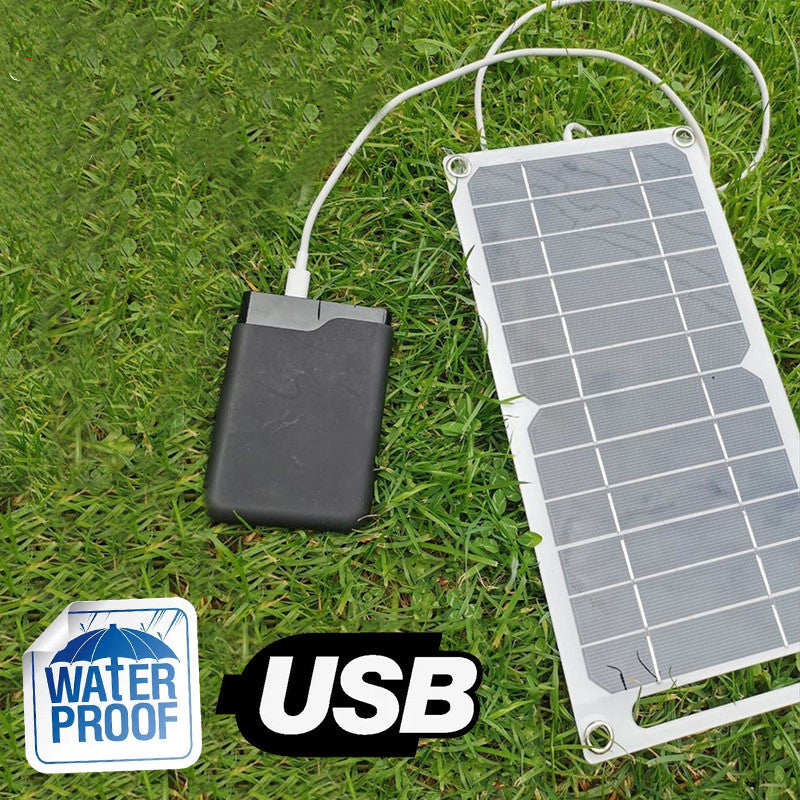 Draagbaar zonnepaneel 6V met USB – 300 × 145 mm