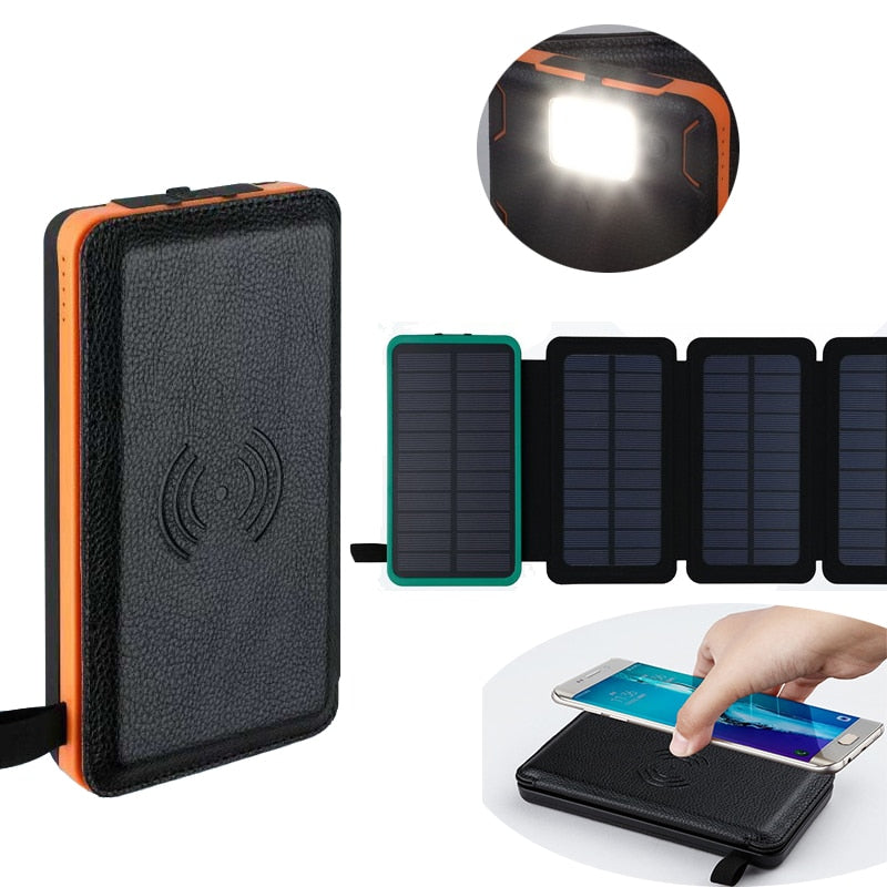 Opvouwbare solar powerbank uit het noodpakket compleet