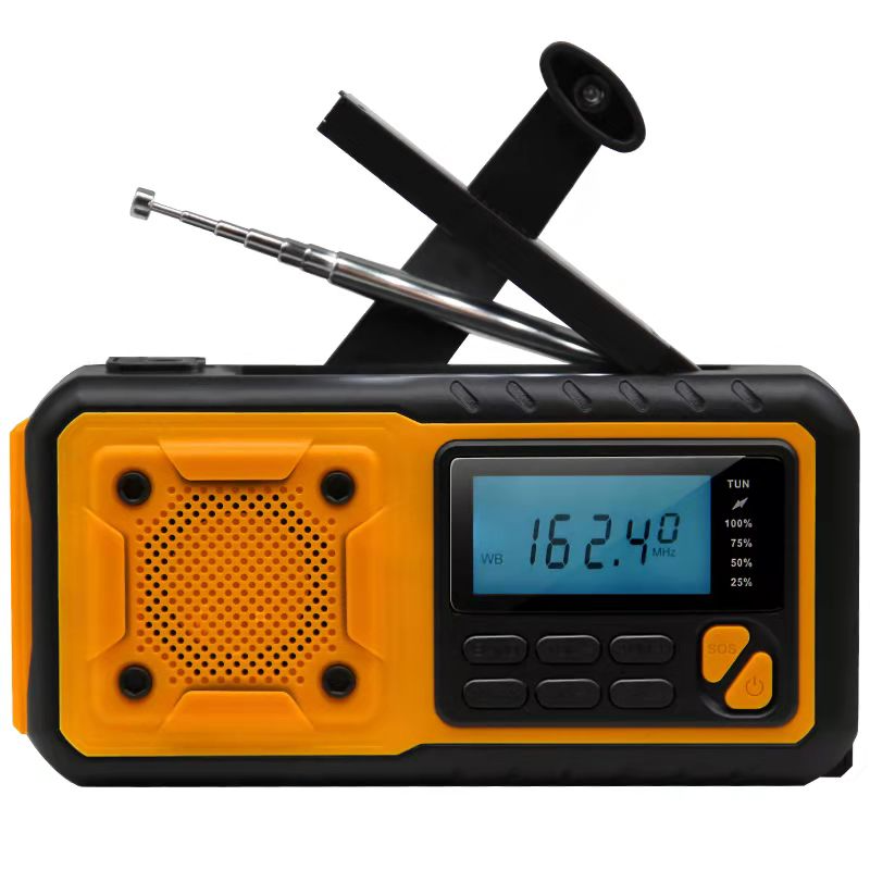 Noodradio DSP met zwengel en zonnepaneel – 4.000 mAh, scherm, waterdicht