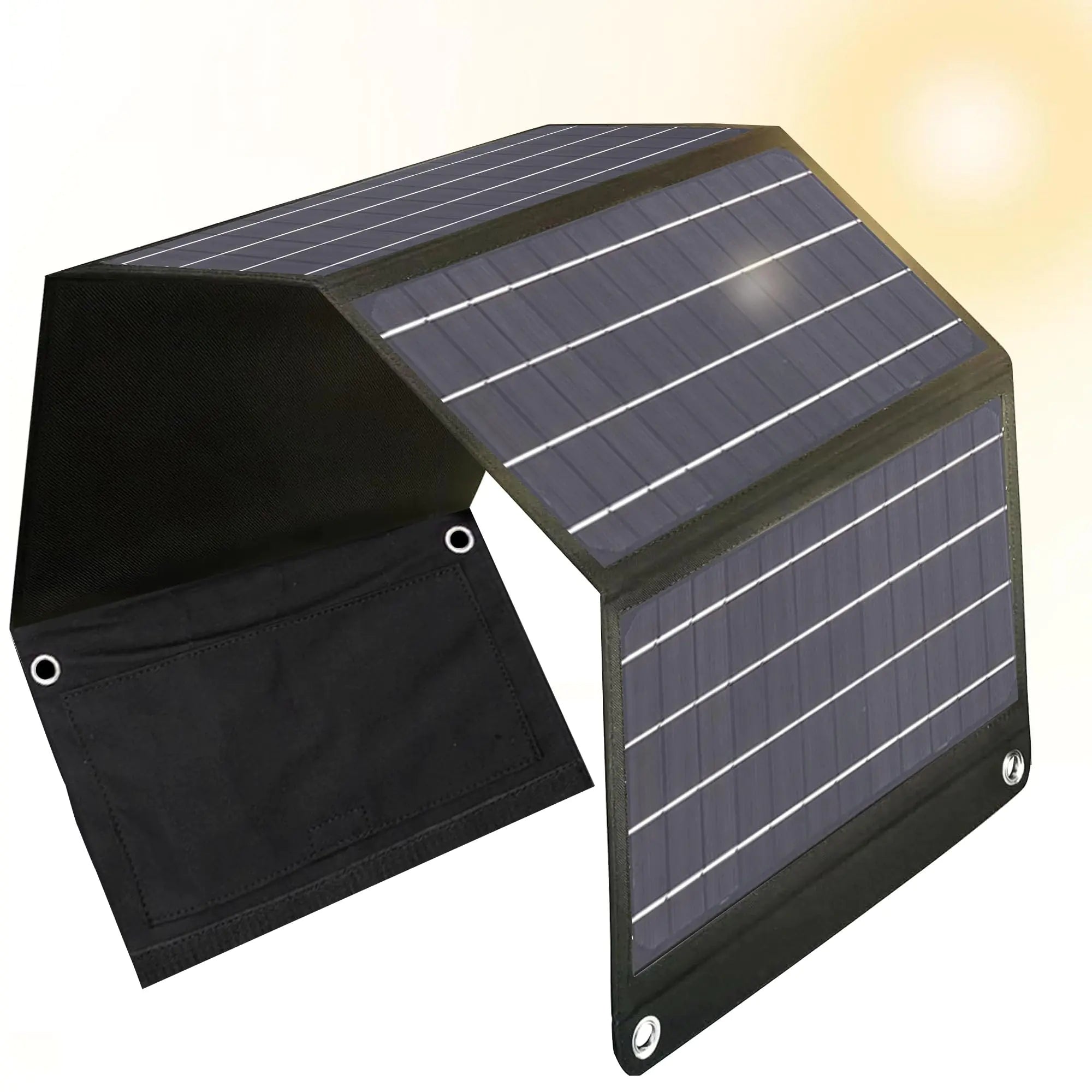 Draagbaar zonnepaneel 28W – opvouwbaar, dubbele USB