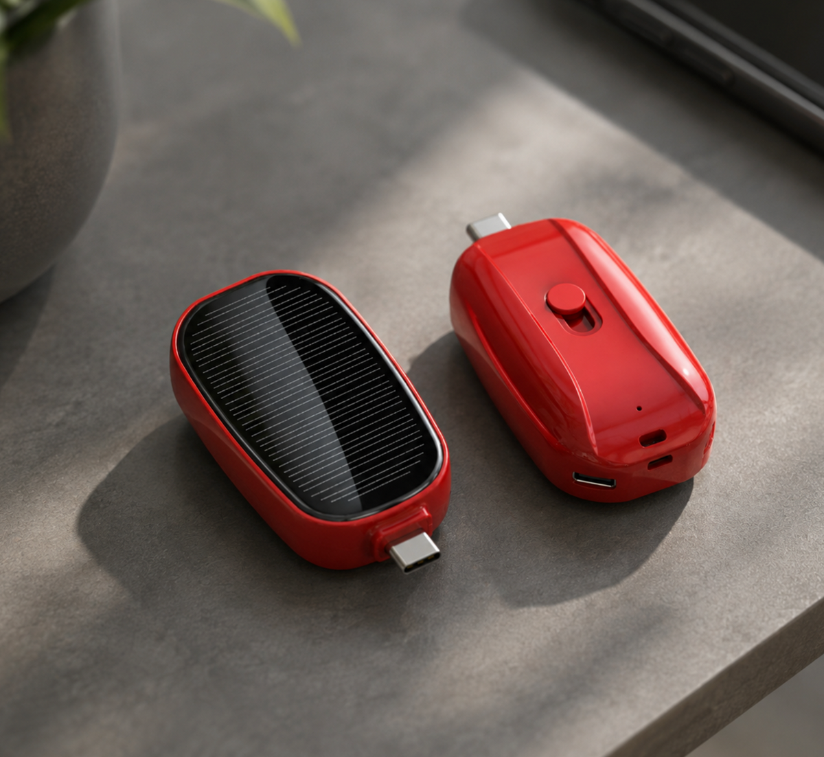 Mini solar powerbank 1.200 mAh – sleutelhanger