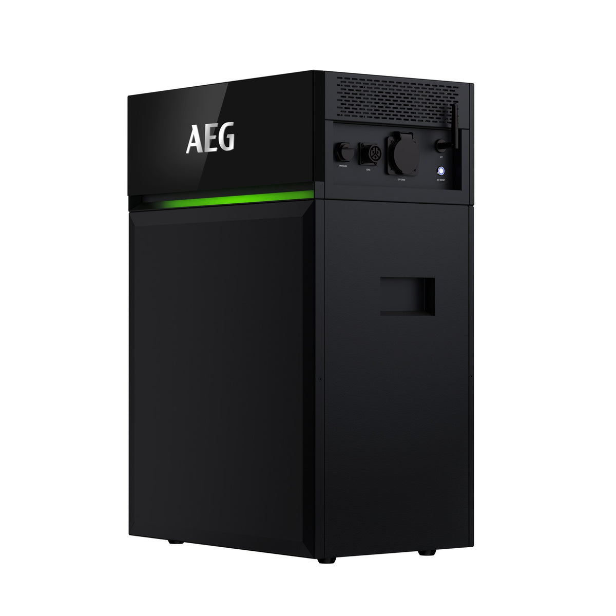 AEG Solarcube 4,8 kWh, zijkant met aansluitingen