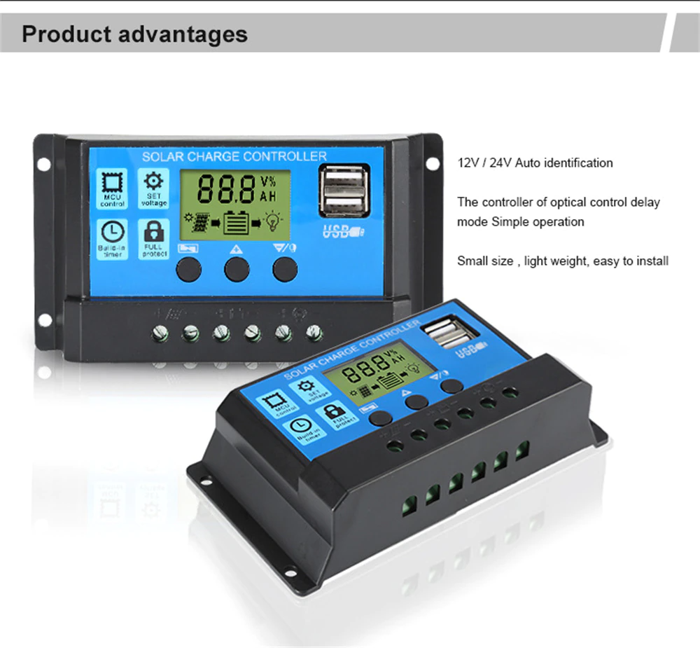 MPPT-laadregelaar 12V/24V – 60A of 100A