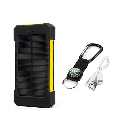 Solar powerbank 8.000 mAh – 9 LED-lampjes, twee USB-uitgangen