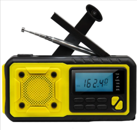 Noodradio met zwengel en zonnepaneel – 4.000 mAh, digitaal scherm