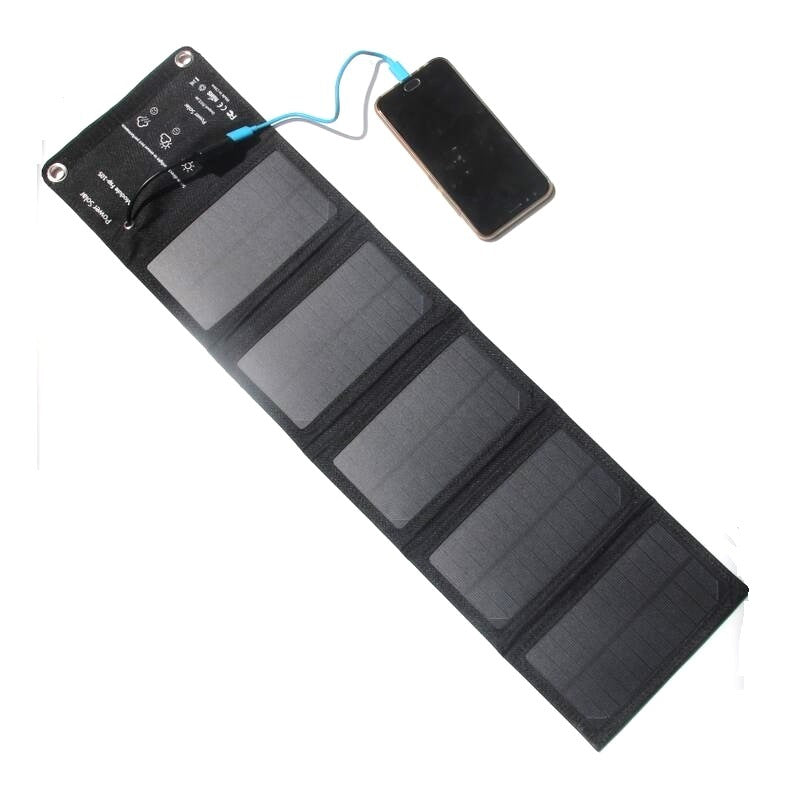 Opvouwbaar zonnepaneel 10W met USB – laadt je telefoon in de zon