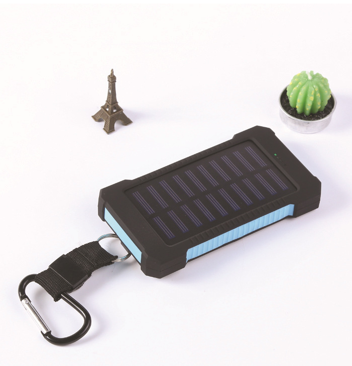 Solar powerbank 10.000 mAh met kompas – waterdicht, met LED-lamp