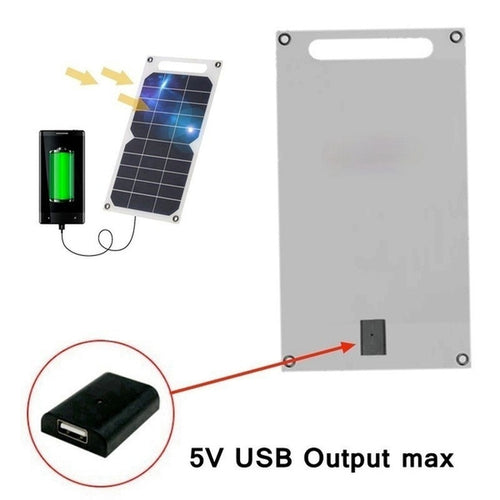 Draagbaar zonnepaneel 6V met USB – 300 × 145 mm