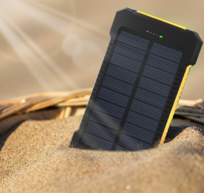 Solar powerbank 8.000 mAh – 9 LED-lampjes, twee USB-uitgangen